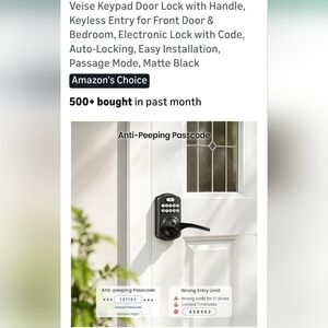 Black Keypad Door Lock with Handle